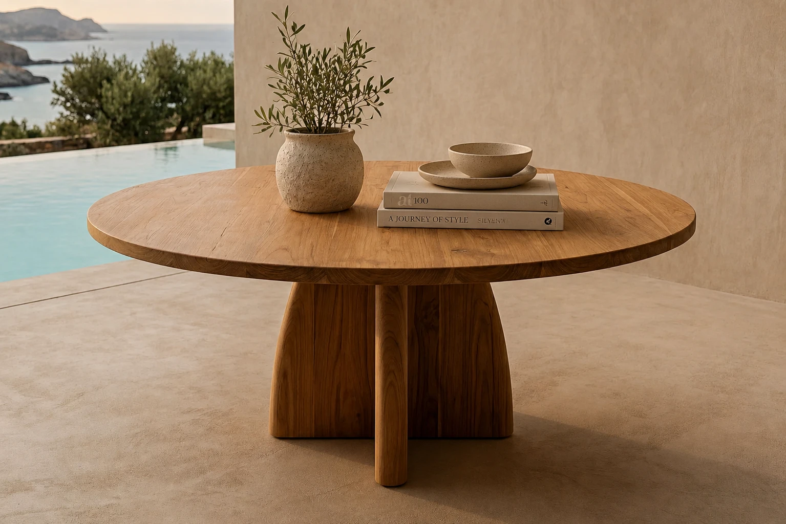 Mesa para exterior Rivara madera de teca