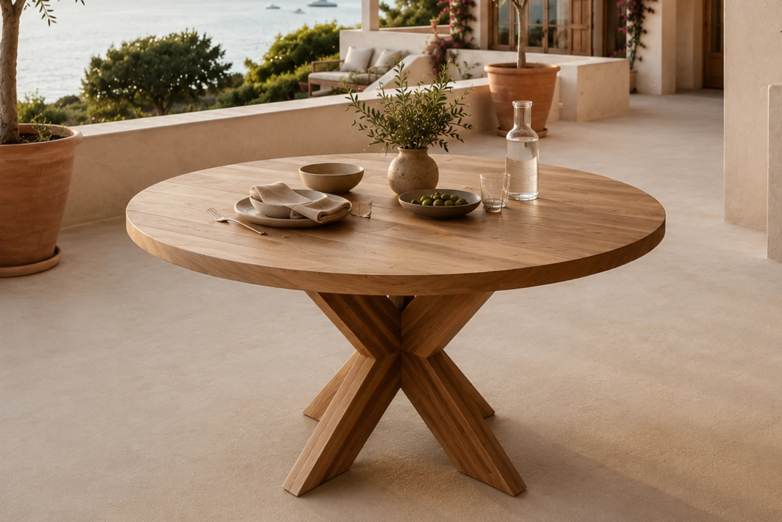 Mesa para exterior de madera de teca Vela